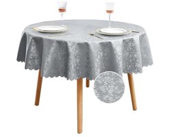 Romanstile tafelkleed van tafelzeil rond 160 wasbaar 350 g/m² kunststof tafelkleed van hoge kwaliteit, waterdicht voor feest, oudejaarsavond, buiten, nieuwjaar, tuintafel, salontafel, buiten, bijzettafel, eetkamer