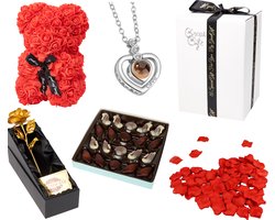 Romantisch Cadeau Pakket - Liefdes Cadeau 2025 - GreatGift - Roze beer - Luxe cadeau Voor vrouw - Liefde - Valentijn - Trouwen - Verjaardag - Geschenk Box - Cadeau -Love Box -Cadeau Box Met Romantische Cadeaus Voor Haar