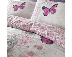 Romantisch dekbedovertrek en kussensloop set voor eenpersoonsbed, digitale print, perfect voor slaapkamer en slaapbank