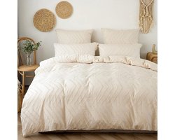 Romantisch eenkleurig beddengoed, 220 x 240 cm, effen kleuren, kaki, kleurrijk, craft, golven, patroon, dekbedovertrek, koppelbed, dames heren, beddengoed, microvezel met 2 kuslussen 80 x 80 cm