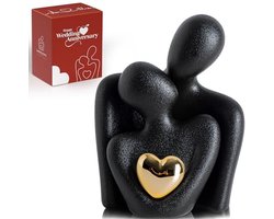 Romantisch Koppels Standbeeld voor Slaapkamer Decoratie - Elegante Porseleinen Sculptuur voor Verjaardag en Valentijn