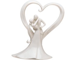 Romantische Bruidspaar Taarttopper in Wit Porselein – Bruiloft Decoratie