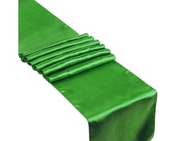 Romantische Satijnen Tafelrunner Set van 5 Stuks voor Bruiloften, Verjaardagen en Feesten - 30 x 275 cm, Groene Tafeldecoratie, Luxe Tafelkleed en Tafeltape