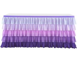 Romantische Tule Tafelrok voor Feesten, Bruiloften en Verjaardagen - Paars 1,83 m x 0,77 m