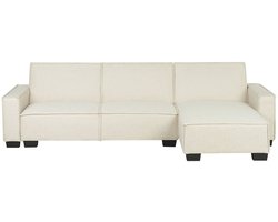 ROMEDAL - Hoekslaapbank - Lichtbeige - Linkerzijde - Polyester