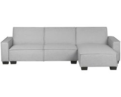 ROMEDAL - Hoekslaapbank - Lichtgrijs - Links - 290 cm - Polyester