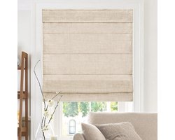 Romeinse Gordijnen - Linnen Raambekleding - Privacy Creëren - Lichtfilterend Materiaal - 31x64 inch - Beige
