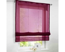 Romeinse jaloezieën - Vitrage gordijn - Raamdecoratie - Semi Sheer stof - 120x155cm - Wijnrood