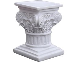 Romeinse Pilaar - Griekse Zuil - Feestdecoratie - Hars Materiaal - 20x14x20 cm - Wit