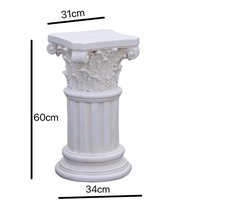 Romeinse Zuil - Decoratieve Pilaar - Feestelijke Aankleding - Lichtgewicht Materiaal - 2.54 cm - Wit