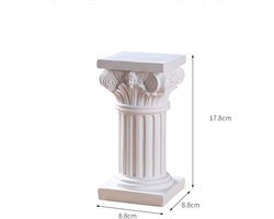 Romeinse zuil - Griekse pilaar - Decoratie huis - Hars materiaal - 50 gram - Wit