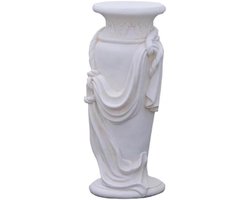 Romeinse zuil - Pilaar standaard - Decoratie plaatsen - Weerbestendig materiaal - One Size - Wit