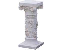 Romeinse Zuil - Pilaar Standaard - Decoratief Gebruik - Weerbestendig Materiaal - 10 cm Hoogte - Wit