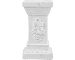 Romeinse zuil voetstuk - Decoratieve sokkel plantenstandaard - Decoratie presenteren - Weerbestendig oxide materiaal - 32 cm hoog - Wit