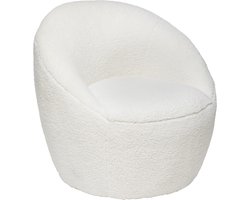 Romi Curly arm stoel - Fauteuil wit - Stoel - Zetel - B. 75 x D. 77 x H. 70 cm
