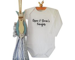 Rompertje baby met tekst Opa en Oma's Kanjer!  | Lange mouw | wit | maat 50/56 | cadeau zwangerschap aankondiging oma’s opa’s liefste worden voor verjaardag allerliefste   kind baby tekst beste leukste mijn zijn de allerbeste I love