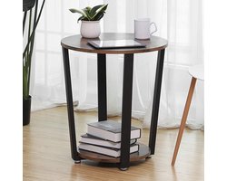 Rond bijzettafeltje Firas Ø50 - bruin/zwart