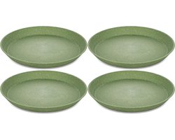Rond bord, 20.5 cm, Set van 4, Organic, Blad Groen - Koziol | Connect Plate