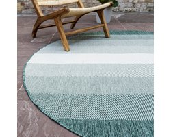 Rond Buiten vloerkleed Boa - Groen/Wit - dubbelzijdig - EVA Interior - Rond 200 Ø - (L)