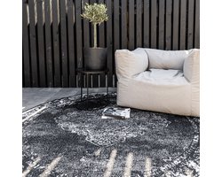 Rond Buiten vloerkleed sage - Zwart - dubbelzijdig - EVA Interior - Rond 240 Ø - (XXL)