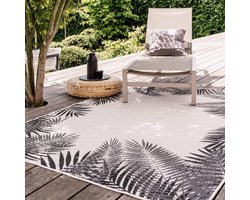 Rond Buitenkleed Leaf - Zwart - dubbelzijdig - EVA Interior - Rond 200 Ø - (L)