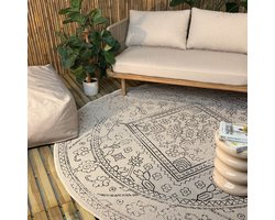Rond buitenkleed Nova zwart/wit - Interieur05 - Rond 240 Ø - (XL)
