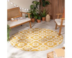 Rond buitenkleed - Rio Flower Geel - Ø 140 cm