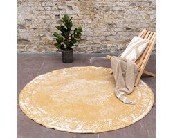 Rond Buitenkleed sage - Geel/Okergeel - dubbelzijdig - EVA Interior - Rond 200 Ø - (L)
