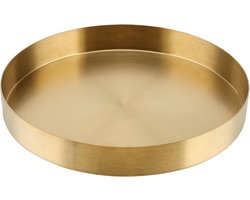 Rond decoratief dienblad - goud - 22 cm - veelzijdig gebruik