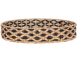 Rond dienblad van zeegras - Ø38cm - Zwart/Naturaal - House Nordic - Dienbladen - Bruin - Dienbladen -