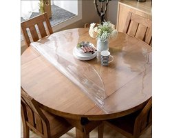 Rond Doorzichtig 1.2 mm dik tafelzeil 120cm Ø - transparant helder. (op rol geleverd)