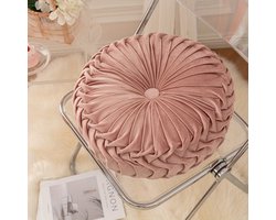 Rond fluwelen kussen – Decoratief sierkussen voor bank, bed of slaapkamer (35 cm)