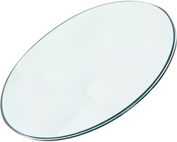 Rond glasblad - Tafelblad vervanging - Eettafel salontafel - Gehard glas afgeschuind - 38 cm diameter - Transparant