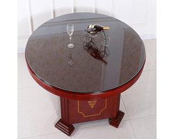 Rond Glazen Tafelblad - Glazen Eettafelblad - Eettafel Bescherming - Afgeronde Randen - 40 tot 80 cm - Transparant