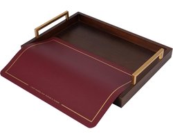 Rond Houten Dienblad met Handvatten - Rustiek en Modern - Decoratief voor Salontafel of Ottomaan