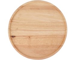 Rond Houten Dienblad - Serveerschaal Houten - Ontbijt Eten - Composiet Hout Materiaal - 30cm Diameter