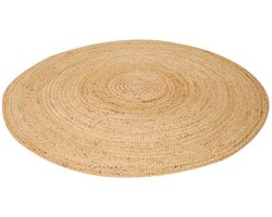 Rond jute vloerkleed – Handgemaakt tapijt van 100% natuurvezel – Naturel beige tot bruin – Ø 90, 120 of 150 cm – Tamani Natur