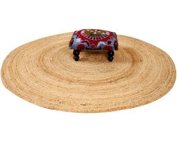Rond jute vloerkleed – Handgemaakt tapijt van 100% natuurvezel – Naturel beige tot bruin – Ø 90, 120 of 150 cm – Tamani Natur