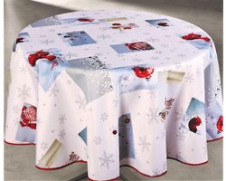 Rond Kerst tafelkleed Sneeuwvlokken 160 cm