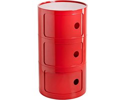 Rond Nachtkastje - Bijzettafel Lade - Ruimte Optimaliseren - Geen Montage Nodig - 3 Lagen 32x58cm - Zwart