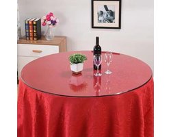 Rond Tafelblad Glas - Glazen Plaat Bureau - Tafel Beschermen - Afgeschuinde Rand - 60 cm - Transparant
