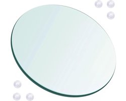 Rond tafelblad - Glasplaat - Tafelblad vervangen - Gehard veiligheidsglas - 55CM - Helder