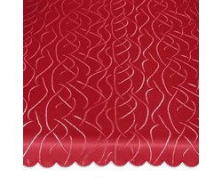 Rond Tafelkleed - Damast Structuur - Eettafel Decoratie - Strijkvrij Vlekbestendig - 180 cm Diameter - Bordeaux