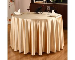 Rond Tafelkleed - Keukentafelkleed Satijn - Eettafel Decoreren - Waterbestendig Effen Kleur - 220 x 220 cm - Blauw