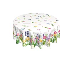 Rond Tafelkleed Ø180cm - Tafelkleden - Tafelkleed Afwasbaar - Tafelkleed buiten - tafeldecoratie - Tafelloper - Ronde Lente Tafelkleed - Kreukvrij & Vlekbestendig - voor diner, feest en picknick