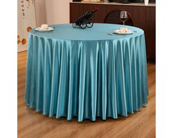 Rond Tafelkleed Satijn 260x260 cm Crème Beige - Afveegbaar en Stijlvol voor de Eettafel