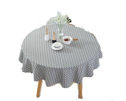 Rond tafelkleed - Scandinavisch wasbaar tafelkleed - decoratief tafelkleed (120 cm)