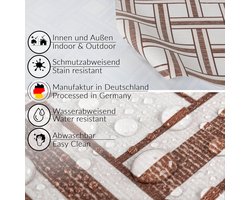 Rond Tafelzeil Afwasbaar Voor Binnen en Buiten Geruit Beige