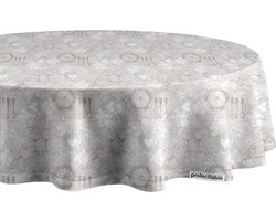 Rond Tafelzeil Romantisch Bruin Ø138cm - Tafelkleed Afwasbaar - Kunststof