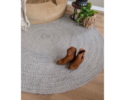 Rond vloerkleed katoen - Joy beige/wit 200 cm rond